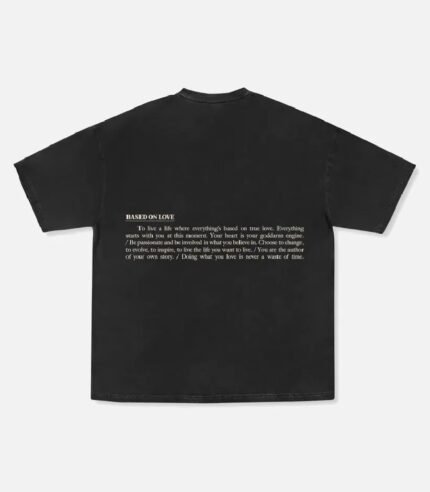 99 Based On Love T-Shirt Vintage Schwarz